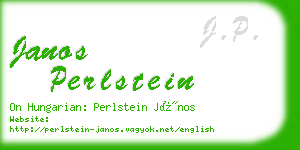 janos perlstein business card